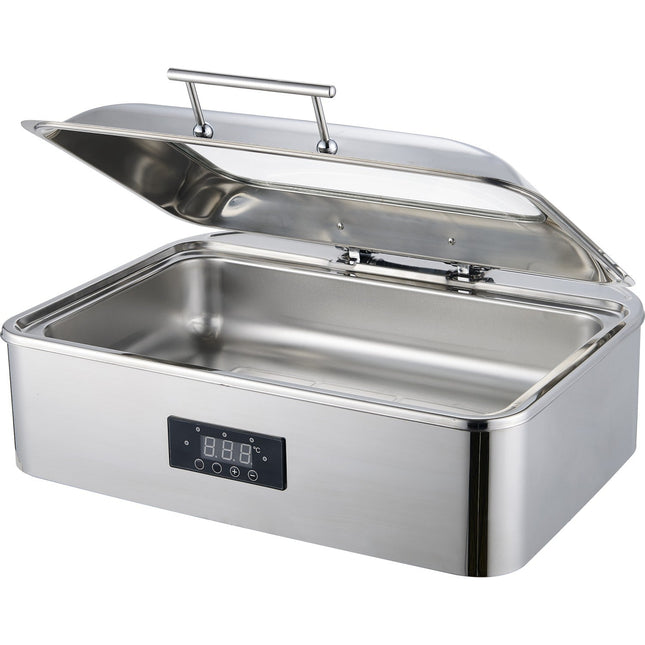 Chafing Dish Electric Heating Glass Lid Stainless Steel 9 Litres |  Acfd9 L01
