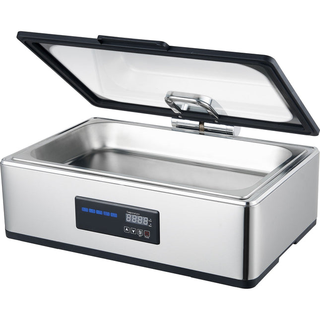 Chafing Dish Electric Heating Glass Lid Stainless Steel 9 Litres |  Acfd9 L02