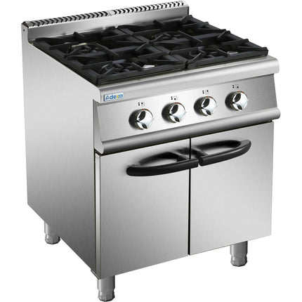 Professional Gas Range 4 Burners 30k W With Cabinet 700mm Depth |  Adx705 B