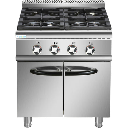 Professional Gas Range 4 Burners 30k W With Cabinet 700mm Depth |  Adx705 B