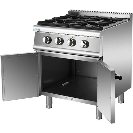Professional Gas Range 4 Burners 30k W With Cabinet 700mm Depth |  Adx705 B