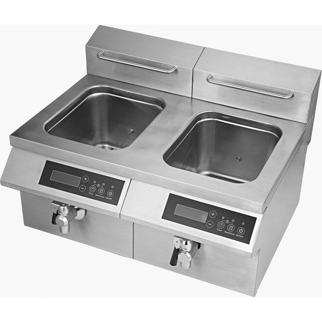 Professional Twin Tank Induction Fryer 24 Litre 6k W |  Amcd24 F201
