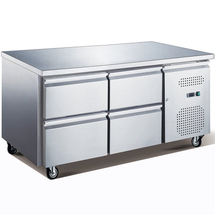 Professional Low Refrigerated Counter / Chef Base 4 Drawers 1360x700x650mm |  Ugn2140
