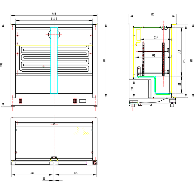 Back Bar Cooler 2 Sliding Doors 220 Litres Stainless Steel |  Ssbc02 Ps