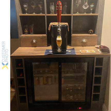 Back Bar Cooler 2 Sliding Doors 220 Litres Black |  Bc02 Ps