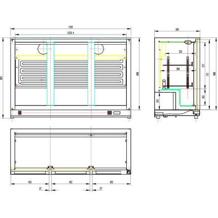 Back Bar Cooler 3 Hinged Doors 312 Litres Black | Blbc03 Pp