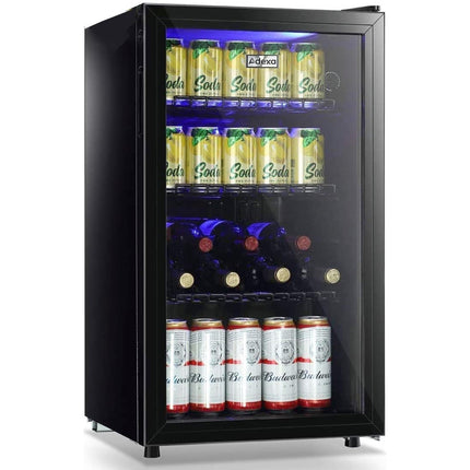 Beer Fridge, Bottle Cooler Glass Door 98 Litres Black |  Bc98