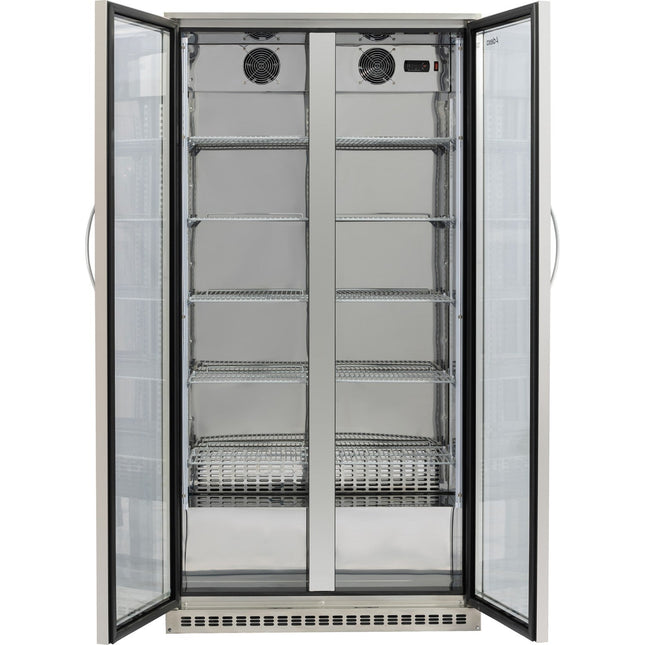 Back Bar Cooler Double Hinged Door 500 Litres Stainless Steel |  Bcss500 G
