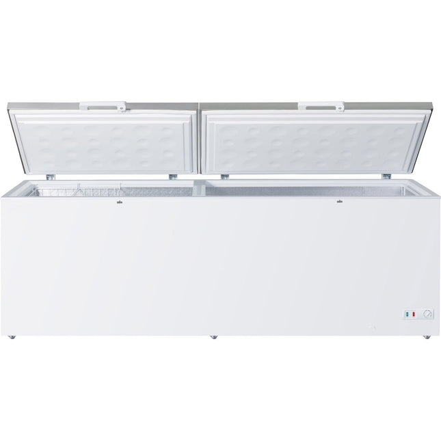 Commercial Chest Freezer Double Stainless Steel Lid 850 Litres |  Bd850 Ss