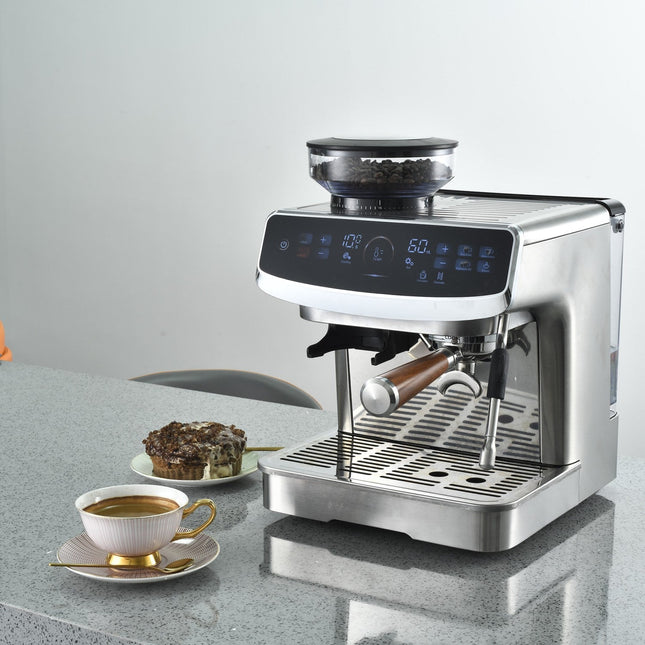 Commercial Semi Automatic Coffee Machine With Grinder &Amp; Touchscreen | Bdcm602