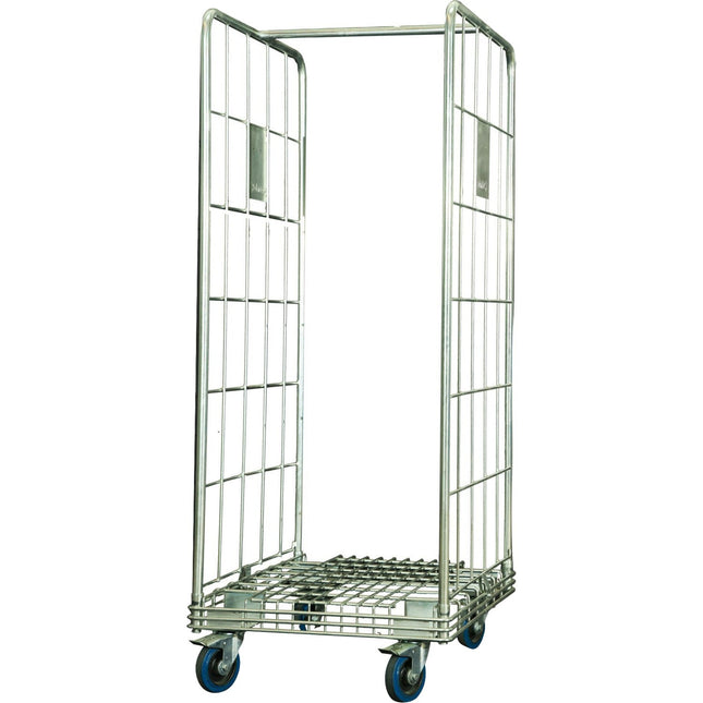 Commercial 2 Sided Roll Cage Trolley Zinc Plated Steel 360kg Capacity 680x900x1720mm | Bhk01