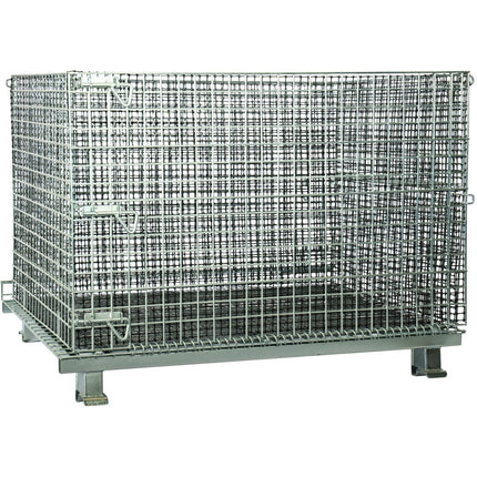 Commercial Heavy Duty Wire Mesh Stillage Collapsible &Amp; Stackable Zinc Plated Steel 500kg Capacity 1200x1000x890mm | Bhk34