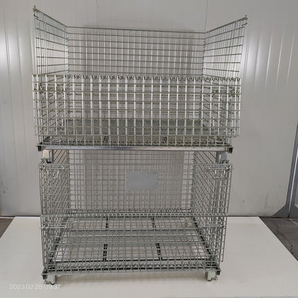 Commercial Heavy Duty Wire Mesh Stillage Collapsible &Amp; Stackable Zinc Plated Steel 500kg Capacity 1200x1000x890mm | Bhk34