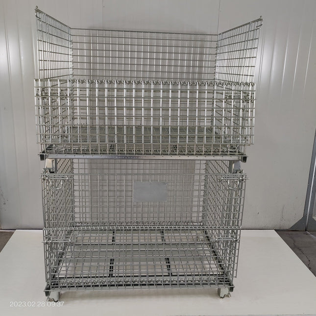 Commercial Heavy Duty Wire Mesh Stillage Collapsible &Amp; Stackable Zinc Plated Steel 500kg Capacity 1200x1000x890mm | Bhk34