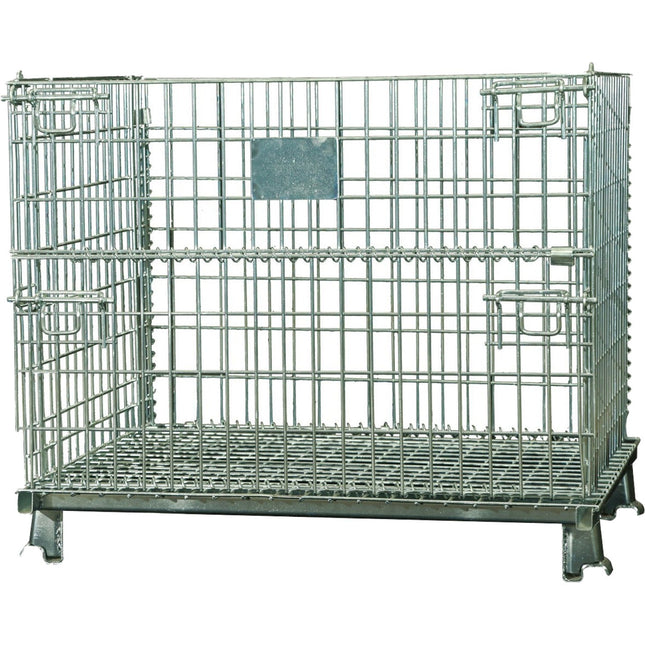 Commercial Heavy Duty Wire Mesh Stillage Collapsible &Amp; Stackable Zinc Plated Steel 1000kg Capacity 1000x800x840mm | Bhk35