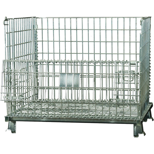 Commercial Heavy Duty Wire Mesh Stillage Collapsible &Amp; Stackable Zinc Plated Steel 1000kg Capacity 1000x800x840mm | Bhk35