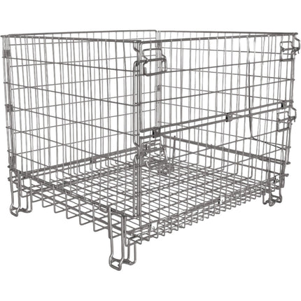 Commercial Heavy Duty Wire Mesh Stillage Collapsible &Amp; Stackable Zinc Plated Steel 500kg Capacity 1200x1035x980mm | Bhk40