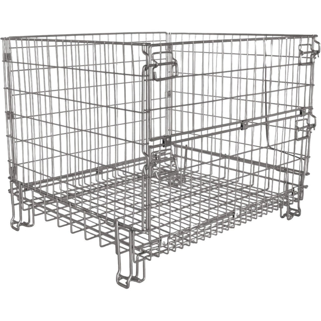 Commercial Heavy Duty Wire Mesh Stillage Collapsible &Amp; Stackable Zinc Plated Steel 500kg Capacity 1200x1035x980mm | Bhk40