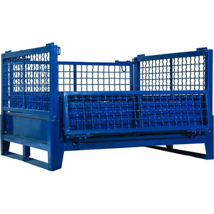 Commercial Heavy Duty Folding Pallet Cage Stillage Collapsible &Amp; Stackable Powsered Coated Steel 1200x1000x750mm | Bhk75