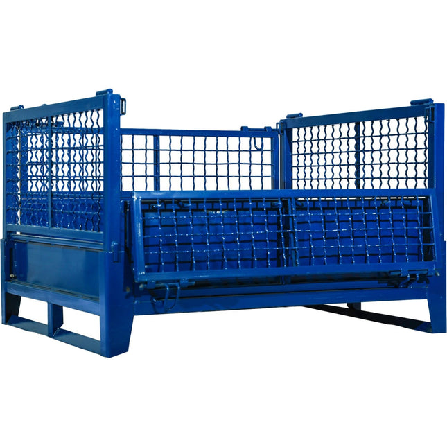 Commercial Heavy Duty Folding Pallet Cage Stillage Collapsible &Amp; Stackable Powsered Coated Steel 1200x1000x750mm | Bhk75