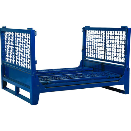 Commercial Heavy Duty Folding Pallet Cage Stillage Collapsible &Amp; Stackable Powsered Coated Steel 1200x1000x750mm | Bhk75