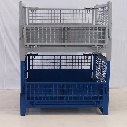 Commercial Heavy Duty Folding Pallet Cage Stillage Collapsible &Amp; Stackable Powsered Coated Steel 1200x1000x750mm | Bhk75