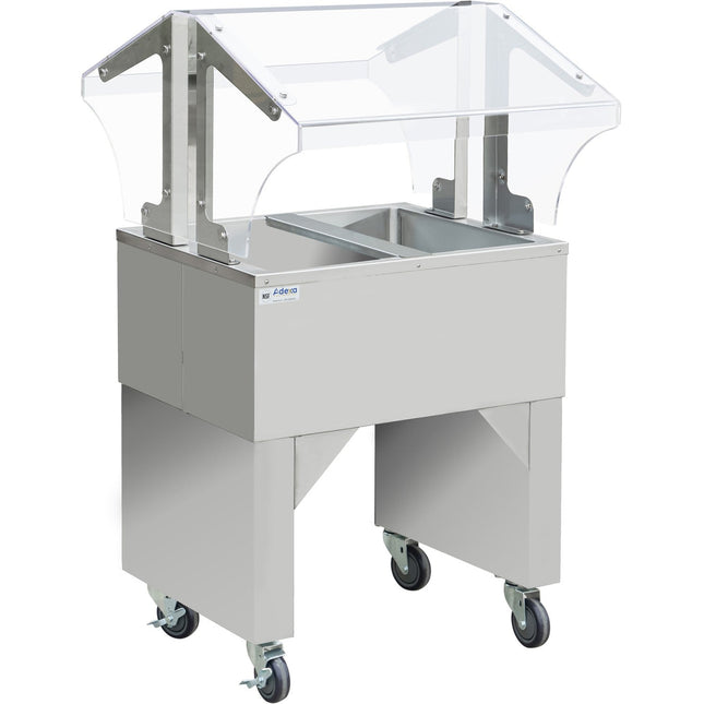 Salad Bar And Neutral Buffet Display With Sneeze Guard Stainless Steel 2 X Gn 1/1 Capacity |  Bict22028 Ob