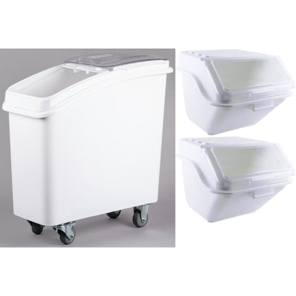 Ingredient Bin Combo 1x80 Litres Mobile &Amp; 2x10 Litres Regular Transparent Lid |  Bcomb2