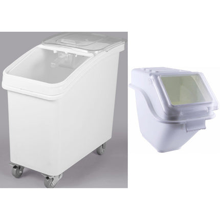 Ingredient Bin Combo 1x100 Litres Mobile &Amp; 1x24 Litres Regular Transparent Lid |  Bcomb3