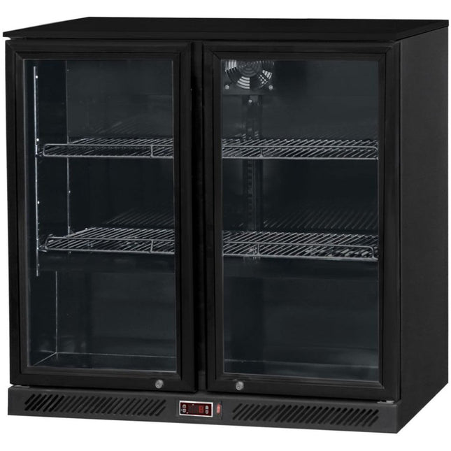 Back Bar Cooler 2 Hinged Doors 220 Litres Black | Blbc02 Pp