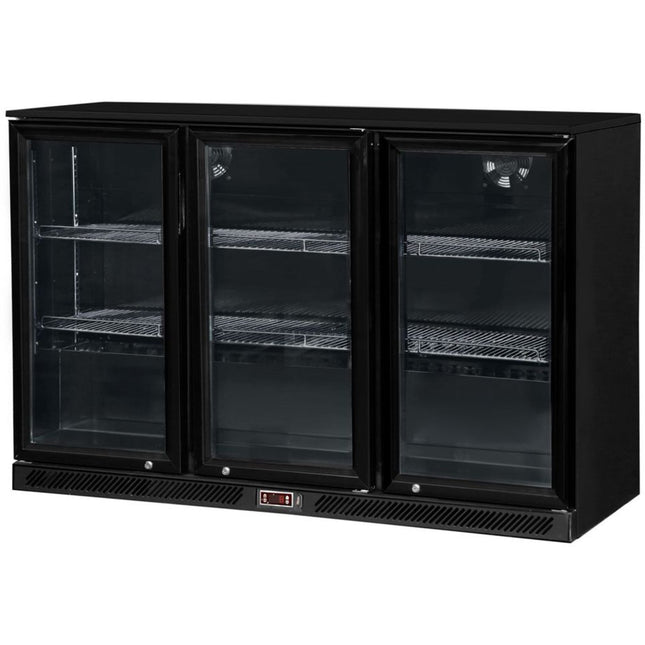 Back Bar Cooler 3 Hinged Doors 312 Litres Black | Blbc03 Pp