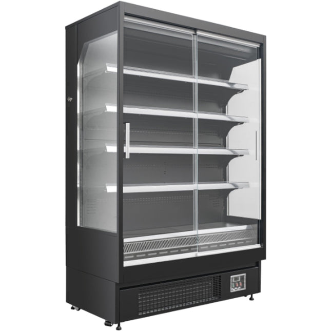 Wall Cabinet Multi Deck Refrigerator With Full Glass Door Black 1524x700x2000mm | Bluel208
