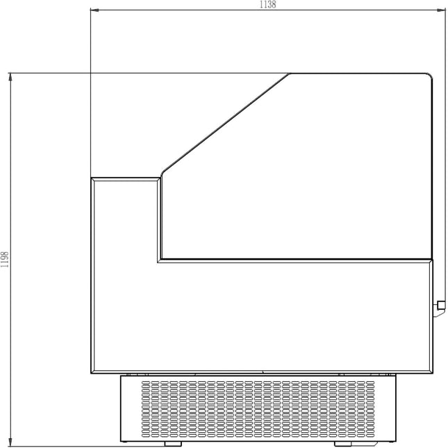 Commercial Open Deli Serve Over Counter Straight Glass Front Height Adjustable Feet 1875x1135x1190mm | Bluel226