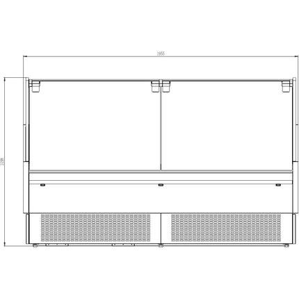 Commercial Open Deli Serve Over Counter Straight Glass Front Height Adjustable Feet 1875x1135x1190mm | Bluel226