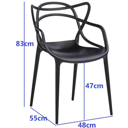 Bistro Dining Arm Chair Plastic Black Indoors &Amp; Outdoors |  Ww023 Black