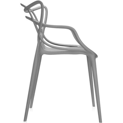 Bistro Dining Arm Chair Plastic Grey Indoors &Amp; Outdoors |  Ww023 Grey