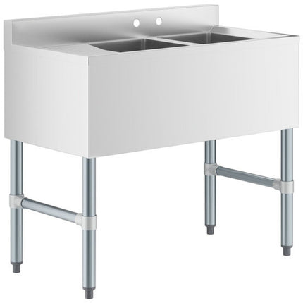 Commercial Sink Stainless Steel 2 Bowl Left Side Drain Board | Bs2 T36 L