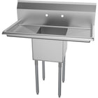Commercial Pot Wash Sink Stainless Steel 1 Bowl Splashback 1370x600x1110mm Round Legs |  C1 T18181218 Lr