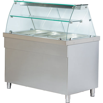 Professional Bain Marie Showcase With Open Cupboard 3x Gn1/1 |  Cbe711