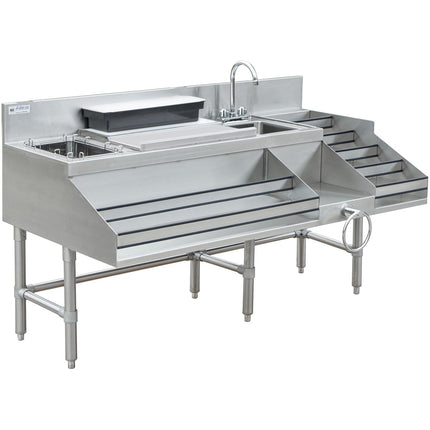 Commercial Stainless Steel Cocktail Station With Backsplash 1520x760x760mm |  Ccs6012 Wb
