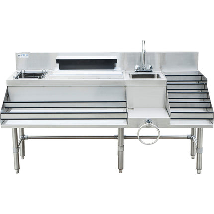 Commercial Stainless Steel Cocktail Station With Backsplash 5 Tier Bottle Display 1675x760x760mm | Ccs6612 Ld