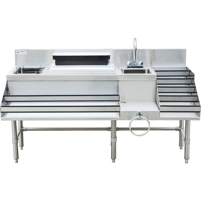 Commercial Stainless Steel Cocktail Station With Backsplash 5 Tier Bottle Display 1675x760x760mm | Ccs6612 Ld