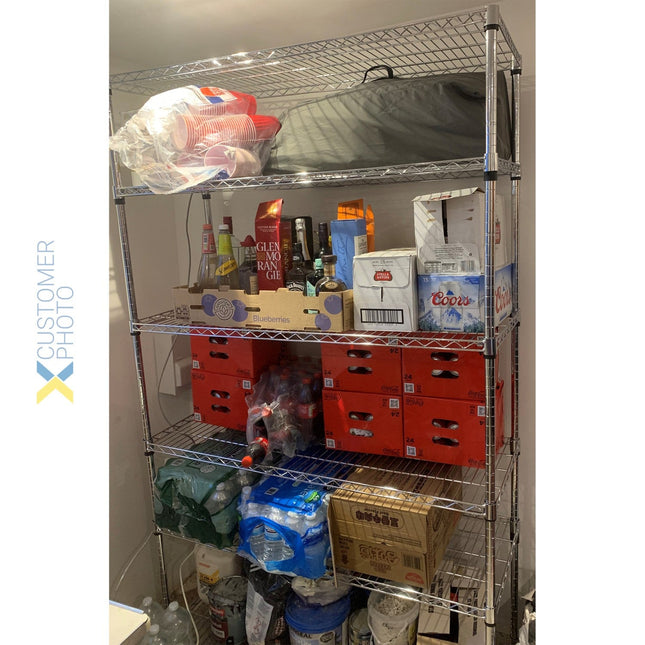 Commercial Wire Shelving Unit 6 Tier 1200kg 1200x450x2000mm Chrome |  Cj12045200 A6 Cr