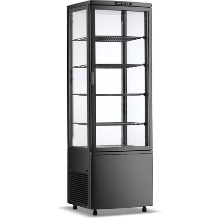 Upright Display Fridge 238 Litres 4 Shelves Black 1 Flat Door |  Cl238 B