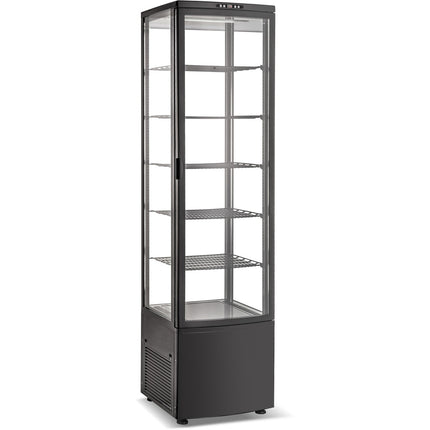 Upright Display Fridge 288 Litres 5 Shelves Black 1 Flat Door |  Cl288 B