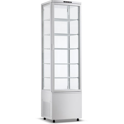 Upright Display Fridge 288 Litres 5 Shelves White 1 Flat Door |  Cl288 W