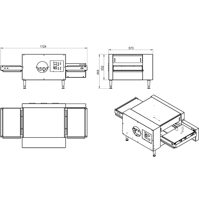 Commercial Conveyor Pizza Oven 16 Pizzas Of 12'' Per Hour |  Cp12 S
