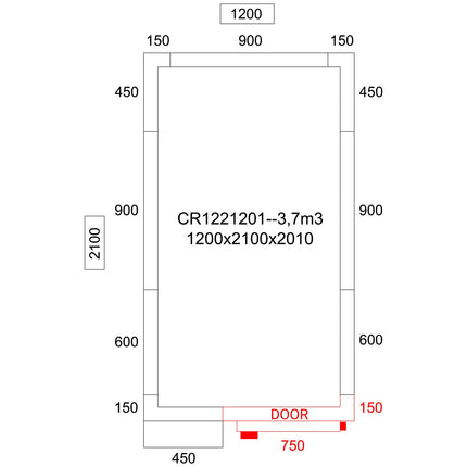 Freezer Room With Freezing Unit 1200x2100x2010mm Volume 3.7m3 |  Fr1221201