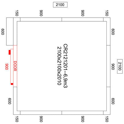 Freezer Room With Freezing Unit 2100x2100x2010mm Volume 7.0m3 |  Fr2121201
