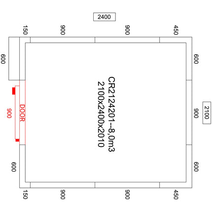 Cold Room With Cooling Unit 2100x2400x2010mm Volume 8.0m3 | Cr2124201